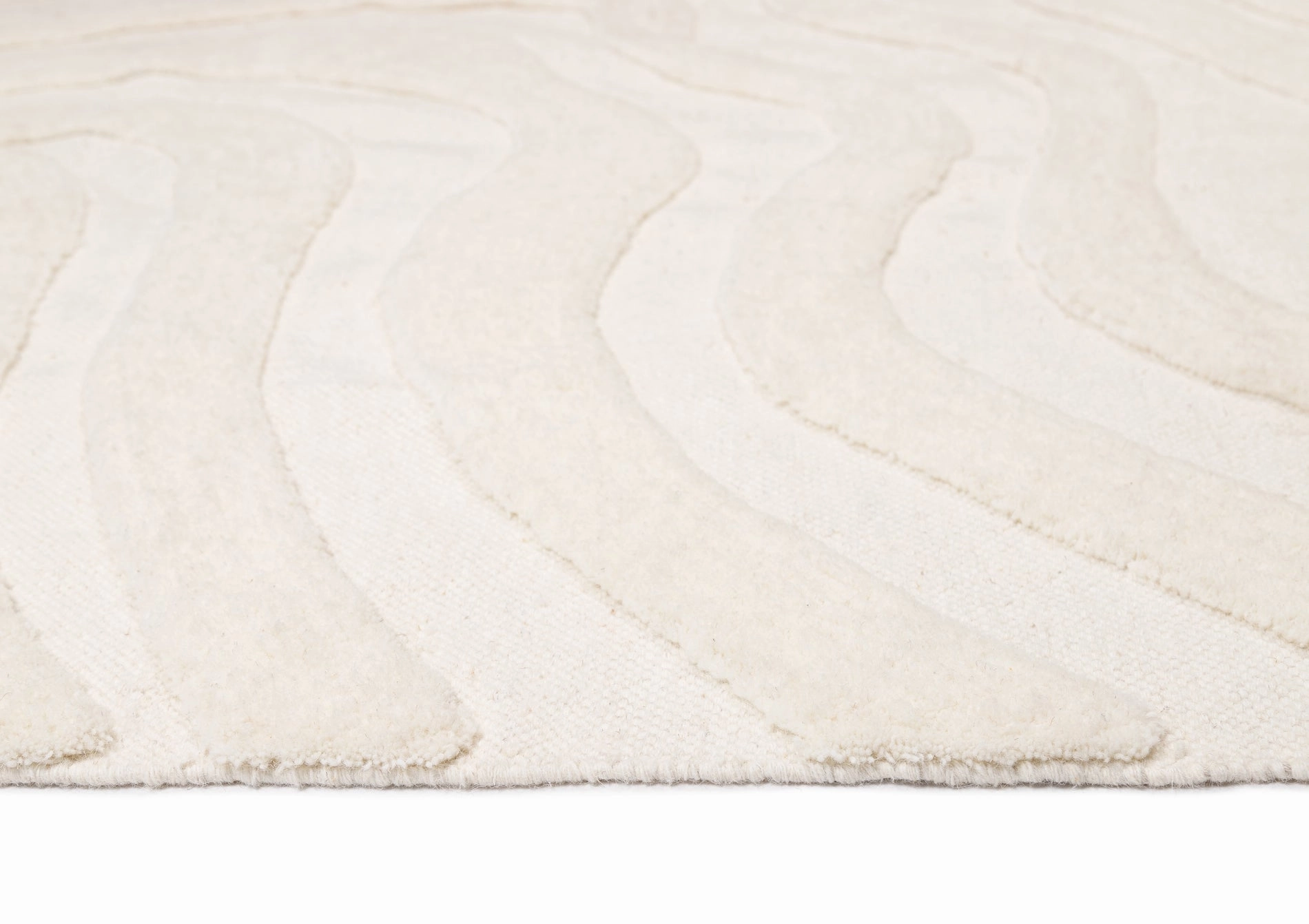 Eniko Abstract Cream Washable Wool Rug