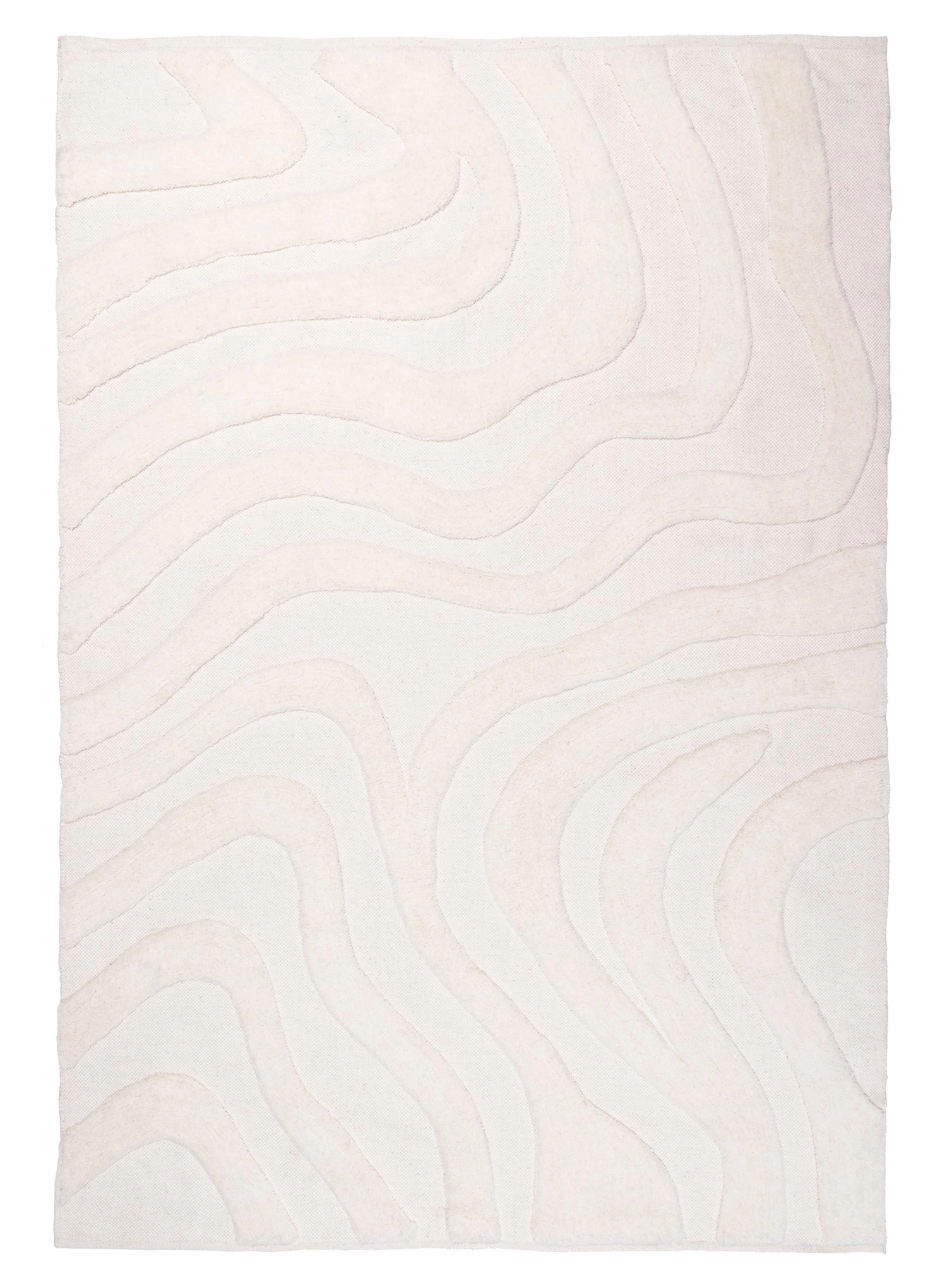 Eniko Abstract Cream Washable Wool Rugmodern color block patchwork rug