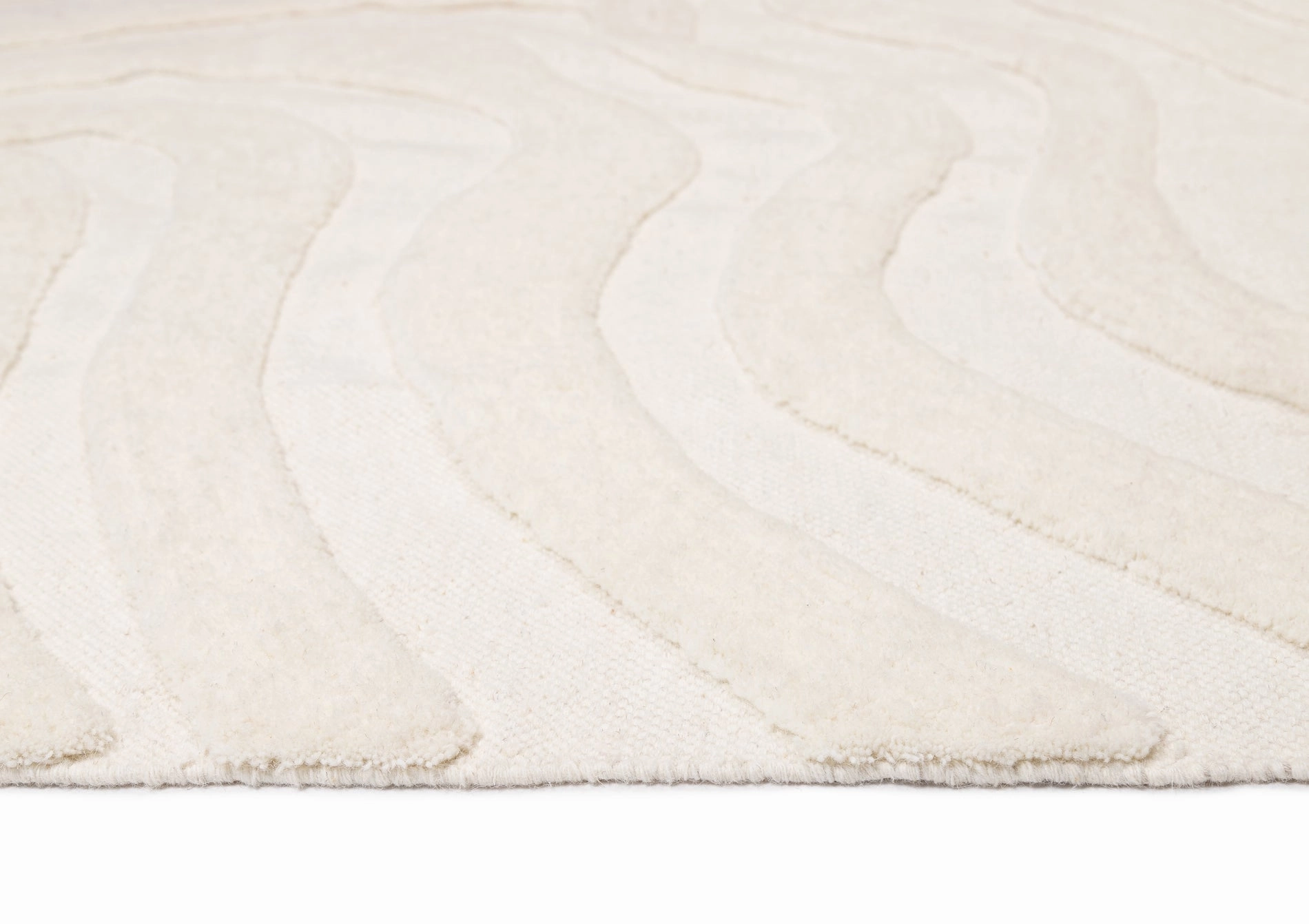 Eniko Abstract Cream Washable Wool Rug