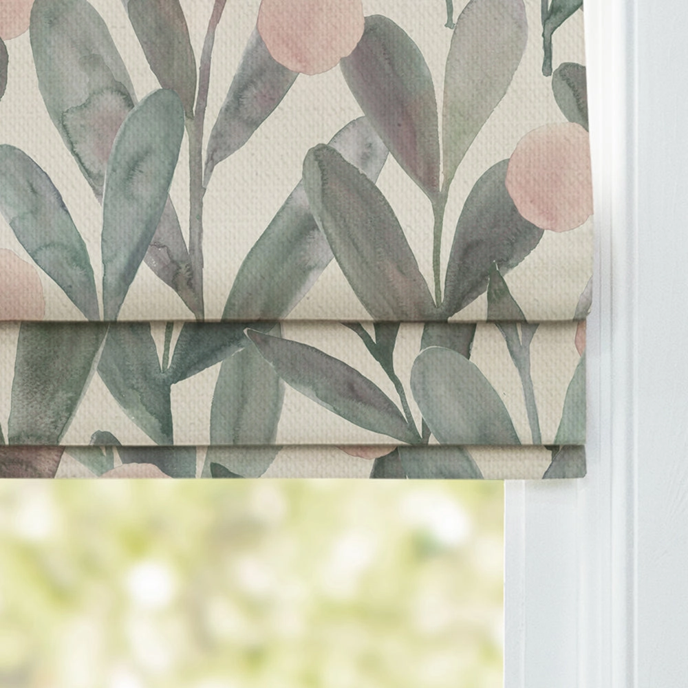 Enso Printed Cotton Made to Measure Roman Blinds Granite