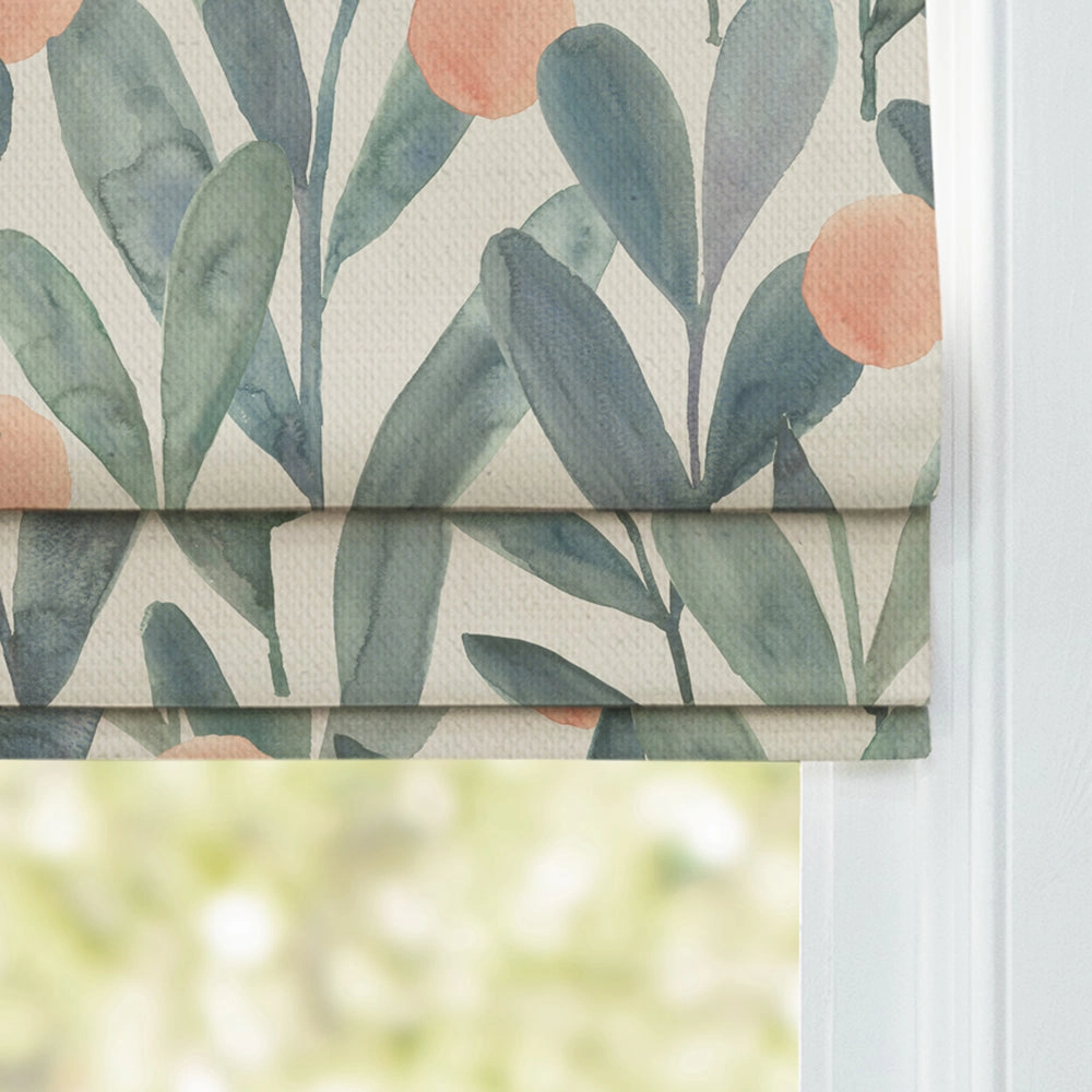 Enso Printed Cotton Made to Measure Roman Blinds Mineral
