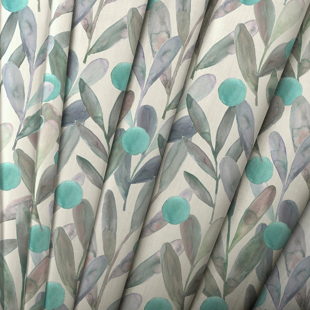 Enso Printed Made to Measure Curtains Aqua