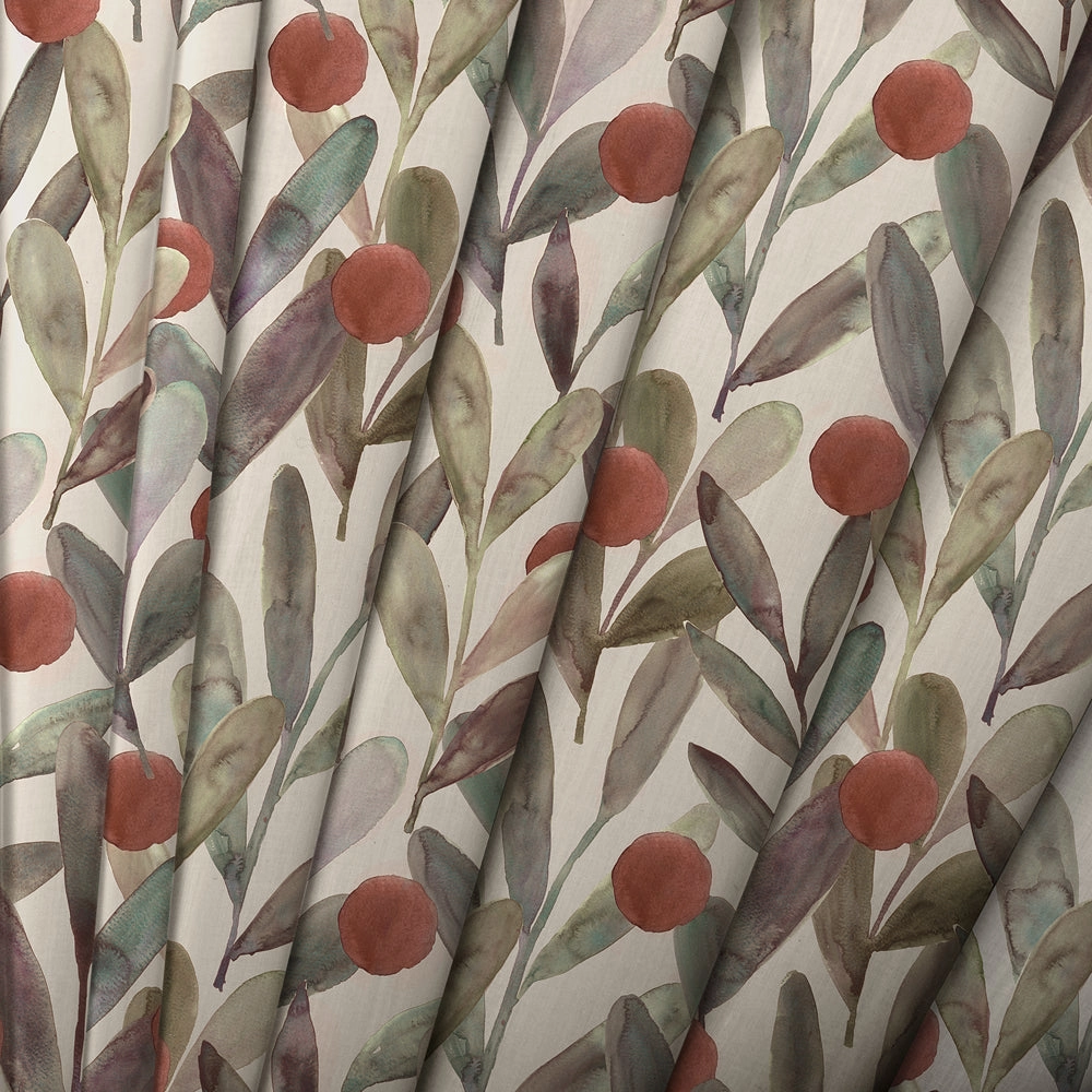 Enso Printed Made to Measure Curtains Mulberry