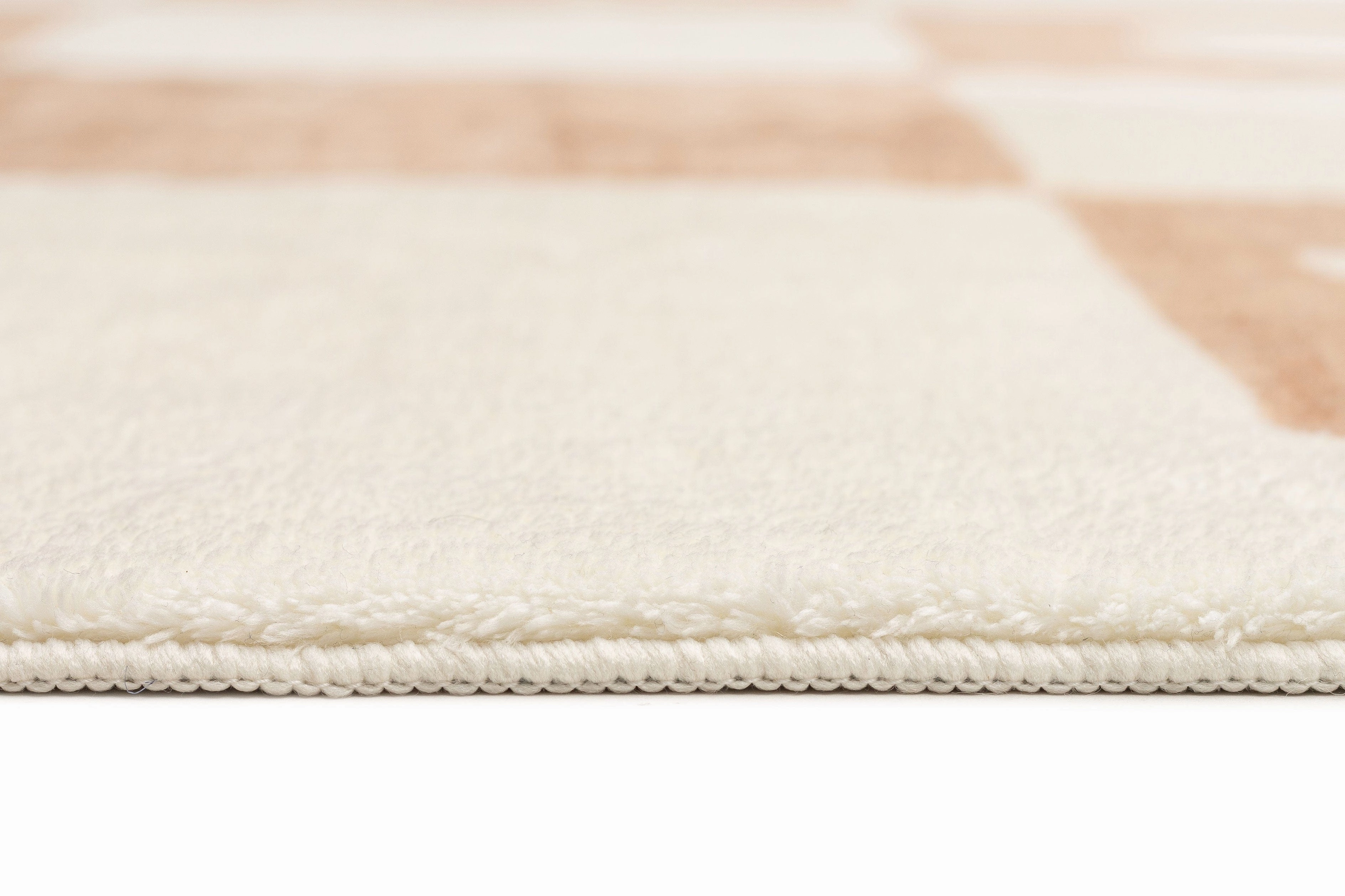 Erika Beige and Cream Checkered Washable Rug