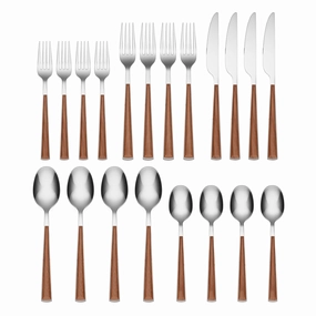 Esben Beachwood 20 Piece Flatware Seteco-friendly bamboo fiber tableware set 
