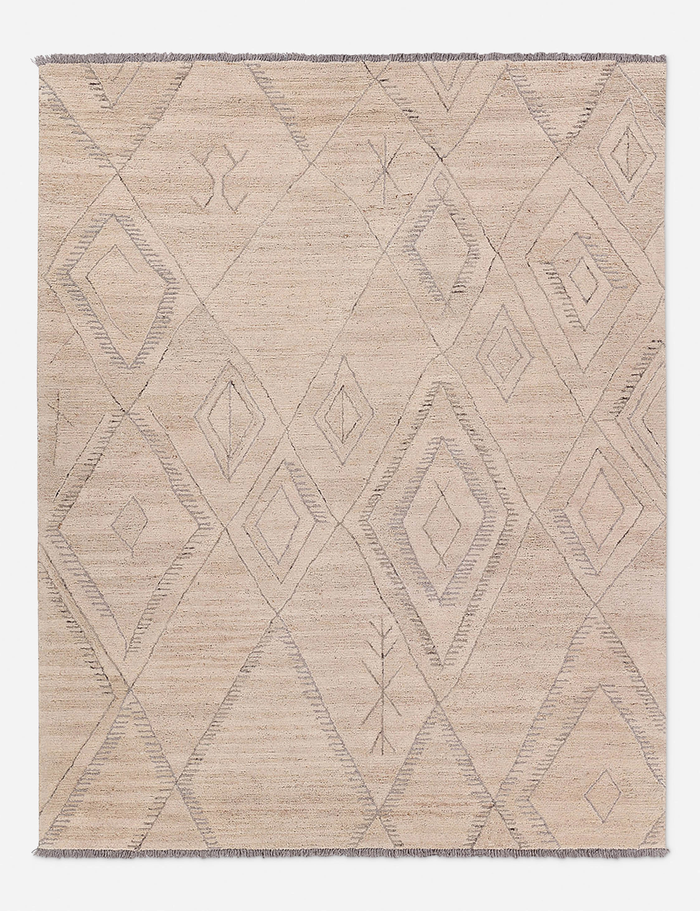 Esca Hand-Tufted Wool Moroccan-Style Rugmodern color block patchwork rug