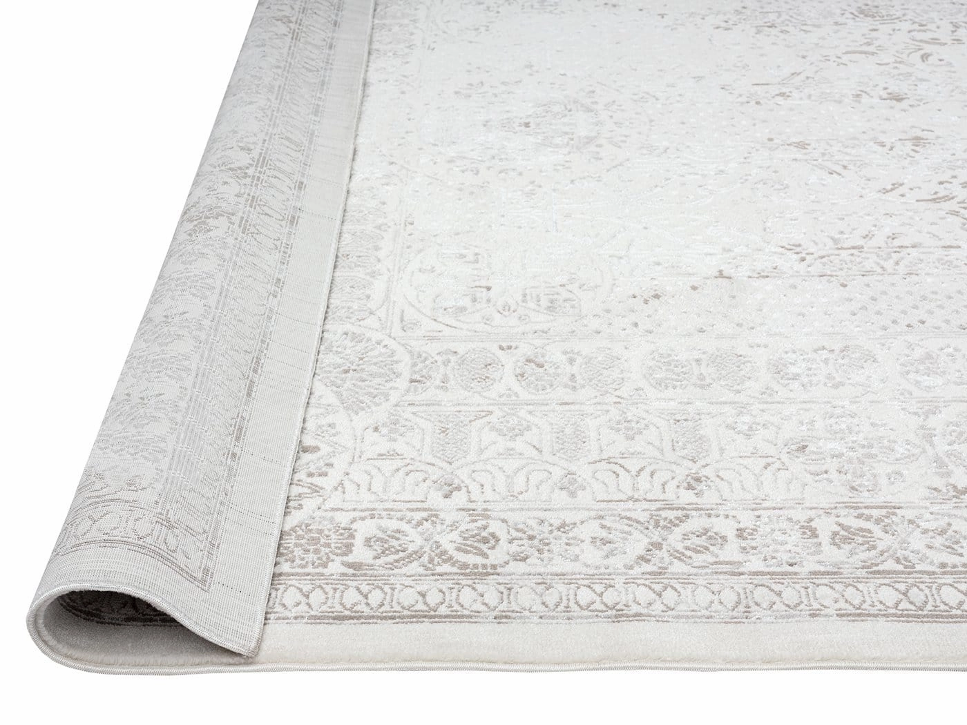 Esmeray Ivory And Grey Traditional Distressed Rug *NO RETURNS UNLESS FAULTY