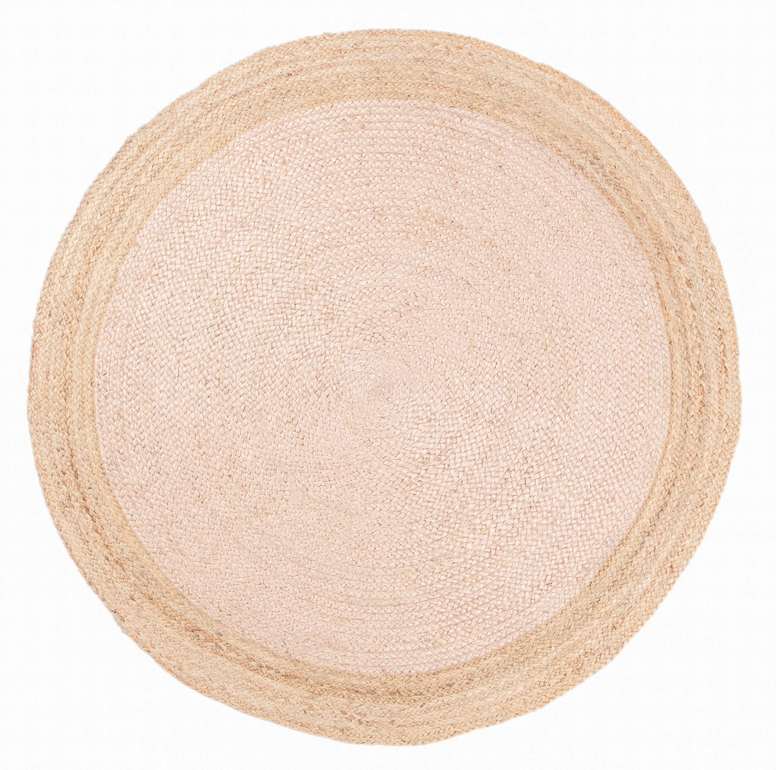 Esperance Pink Hand-Braided Round Jute Rug *NO RETURNS UNLESS FAULTYmodern color block patchwork rug