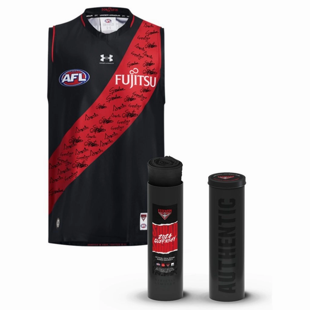ESSENDON FOOTBALL CLUB 2024 SQUAD SIGNED OFFICIAL GUERNSEYhandmade souvenirs