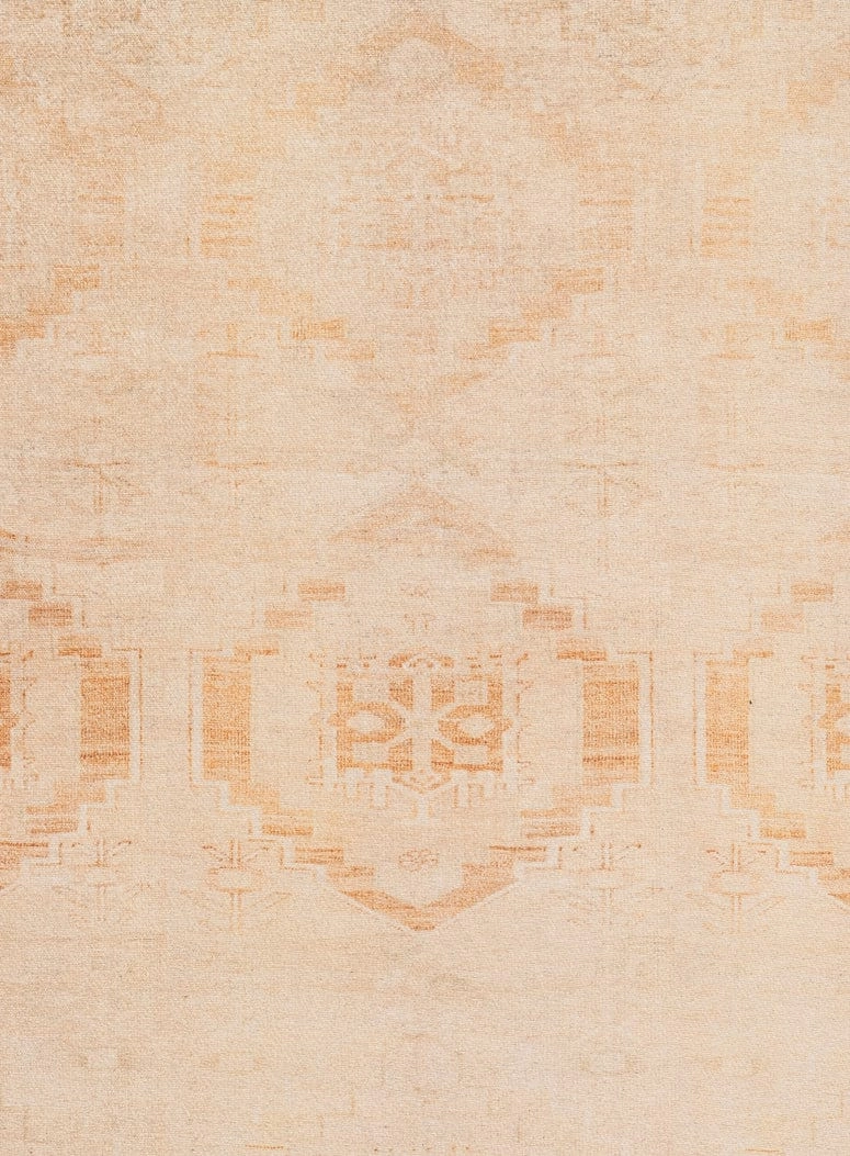 Esther Cream and Peach Tribal Washable Rug