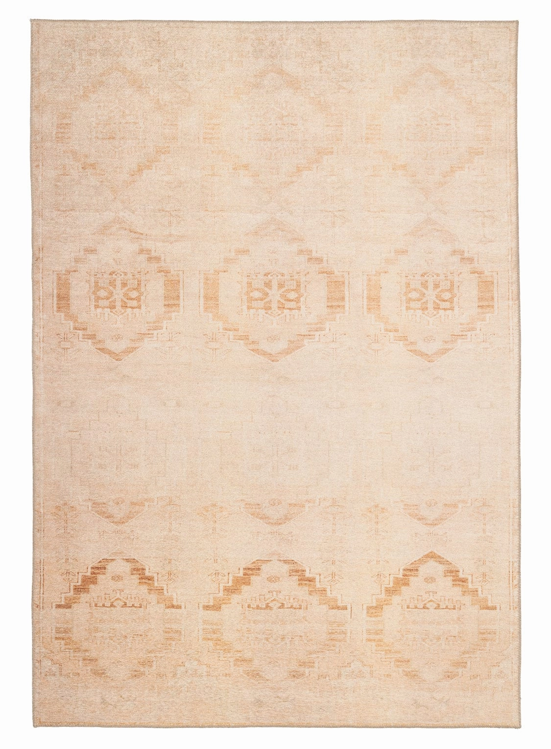 Esther Cream and Peach Tribal Washable Rugmodern color block patchwork rug