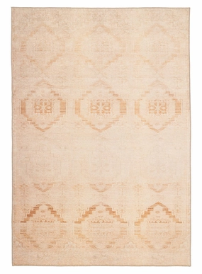Esther Cream and Peach Tribal Washable Rugmodern color block patchwork rug