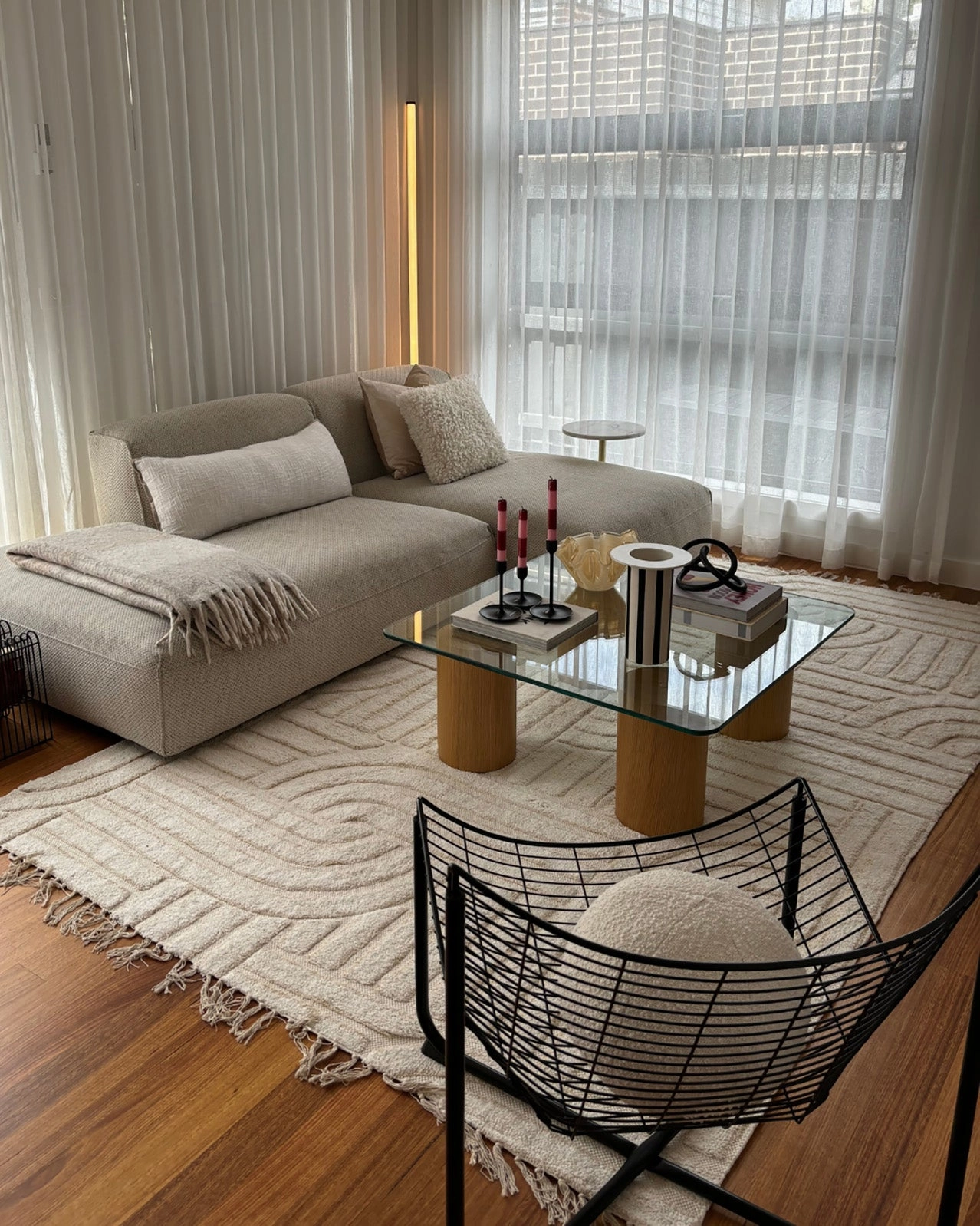 Etta Ivory Geometric Washable Rug