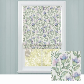 Ettrick Printed Cotton Made to Measure Roman Blinds Heather Creambedding sets ,throw blankets 
