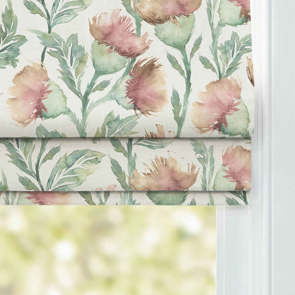Ettrick Printed Cotton Made to Measure Roman Blinds Rust Cream