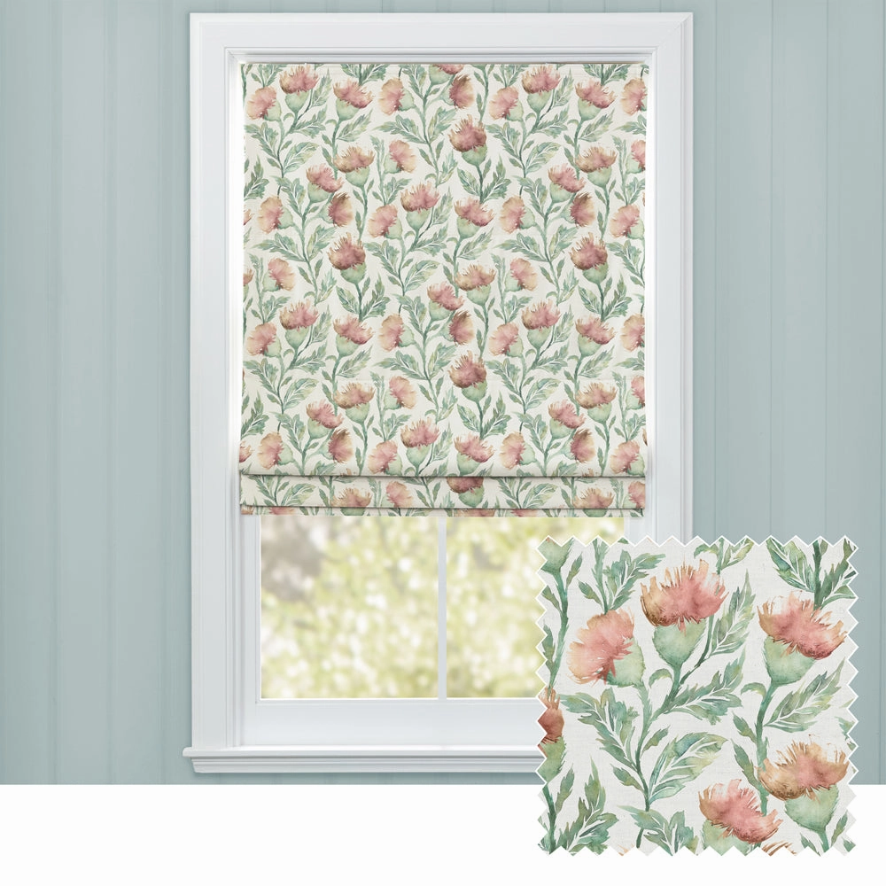 Ettrick Printed Cotton Made to Measure Roman Blinds Rust Creambedding sets ,throw blankets 