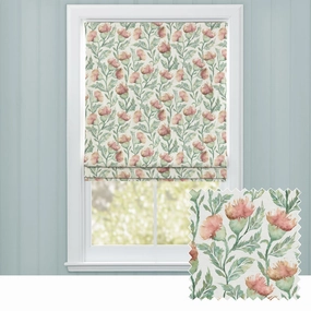 Ettrick Printed Cotton Made to Measure Roman Blinds Rust Creambedding sets ,throw blankets 