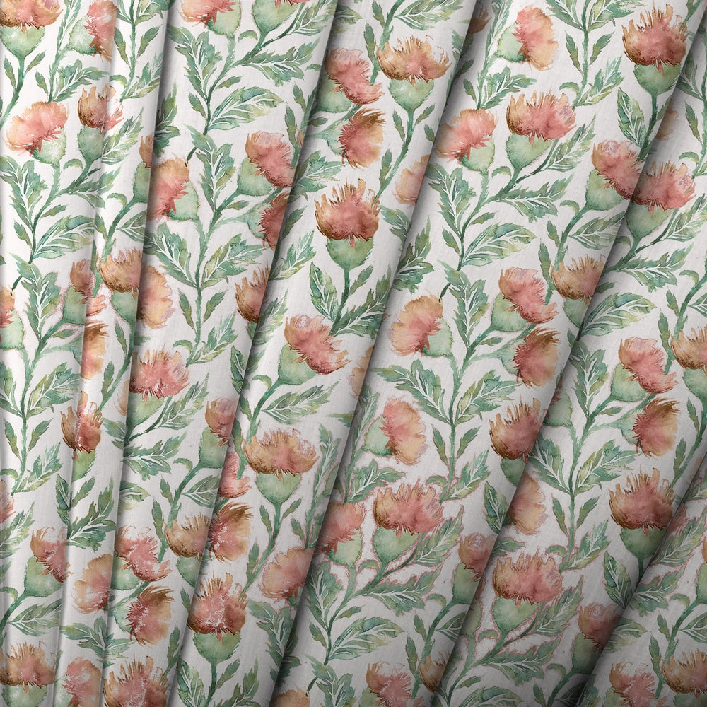 Ettrick Printed Cotton Made to Measure Roman Blinds Rust Cream