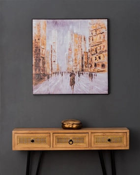 European Cityscape Semi Hand-made Wall Art - 32*32 Inchnordic style wall decor