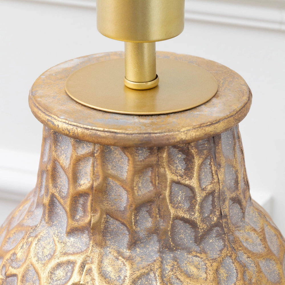 Evanora Lamp Base Gold/Whitewash