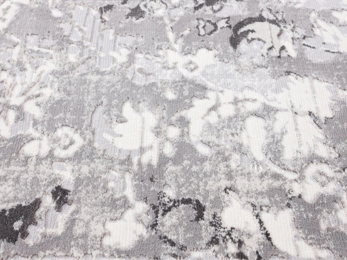 Evryn Charcoal Grey And Ivory Distressed Floral Runner Rug *NO RETURNS UNLESS FAULTY