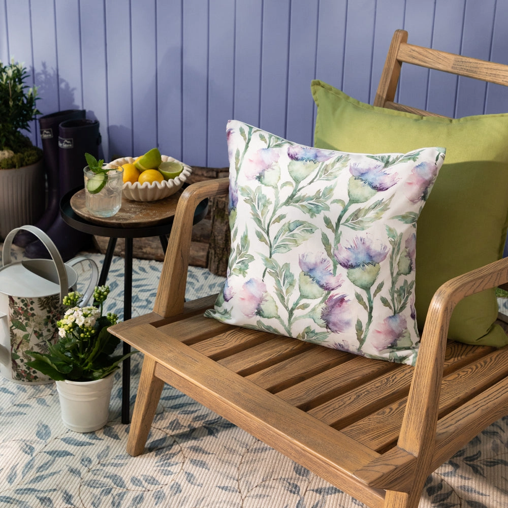 Expressive Thistle Outdoor Cushion Purple