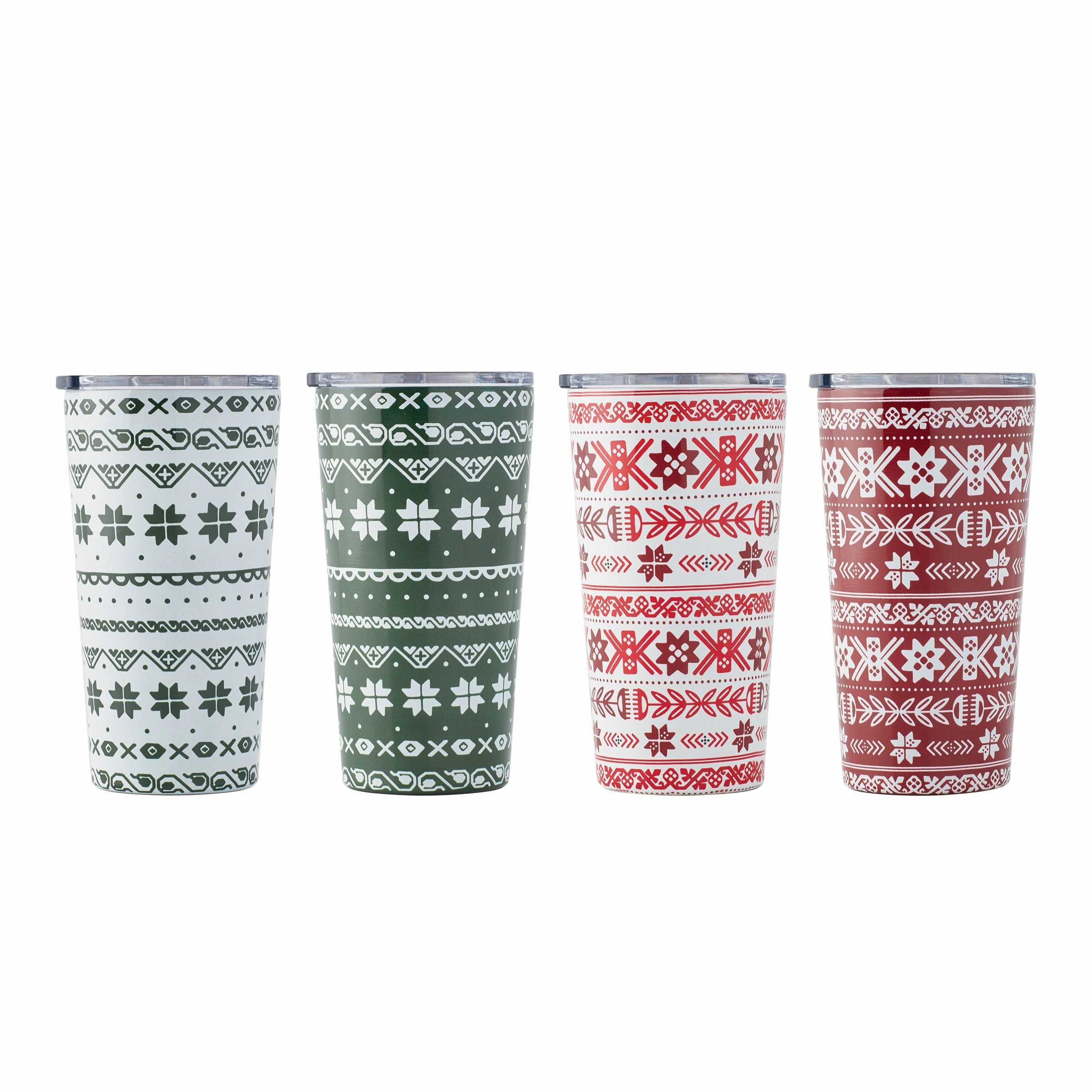Fair Isle Highballs - Set Of 4glass cups ,personalized mugs 