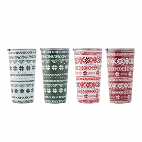 Fair Isle Highballs - Set Of 4glass cups ,personalized mugs 