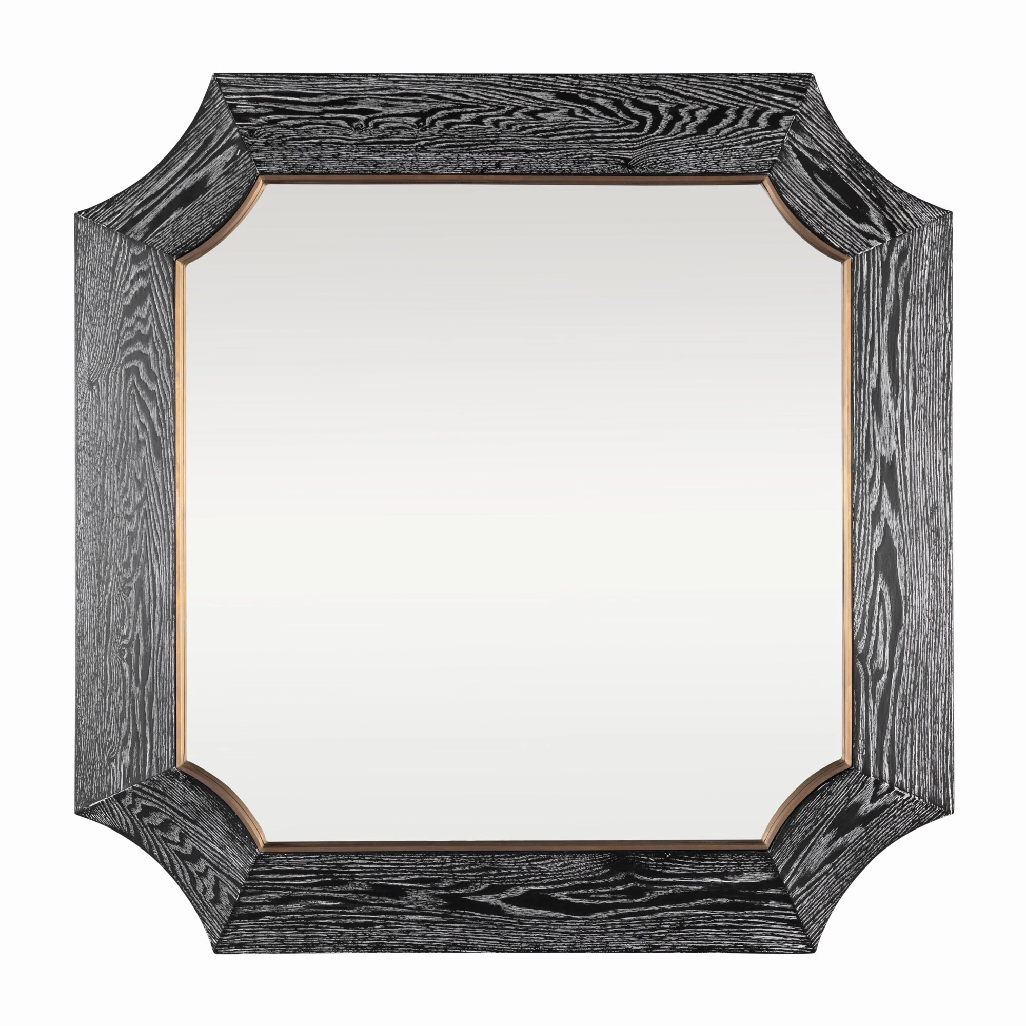 Farra 449MI36A 36x36 Wall Mirror - Cerused Black/Weathered Brasswall mounted decorative mirror,full length dressing mirror