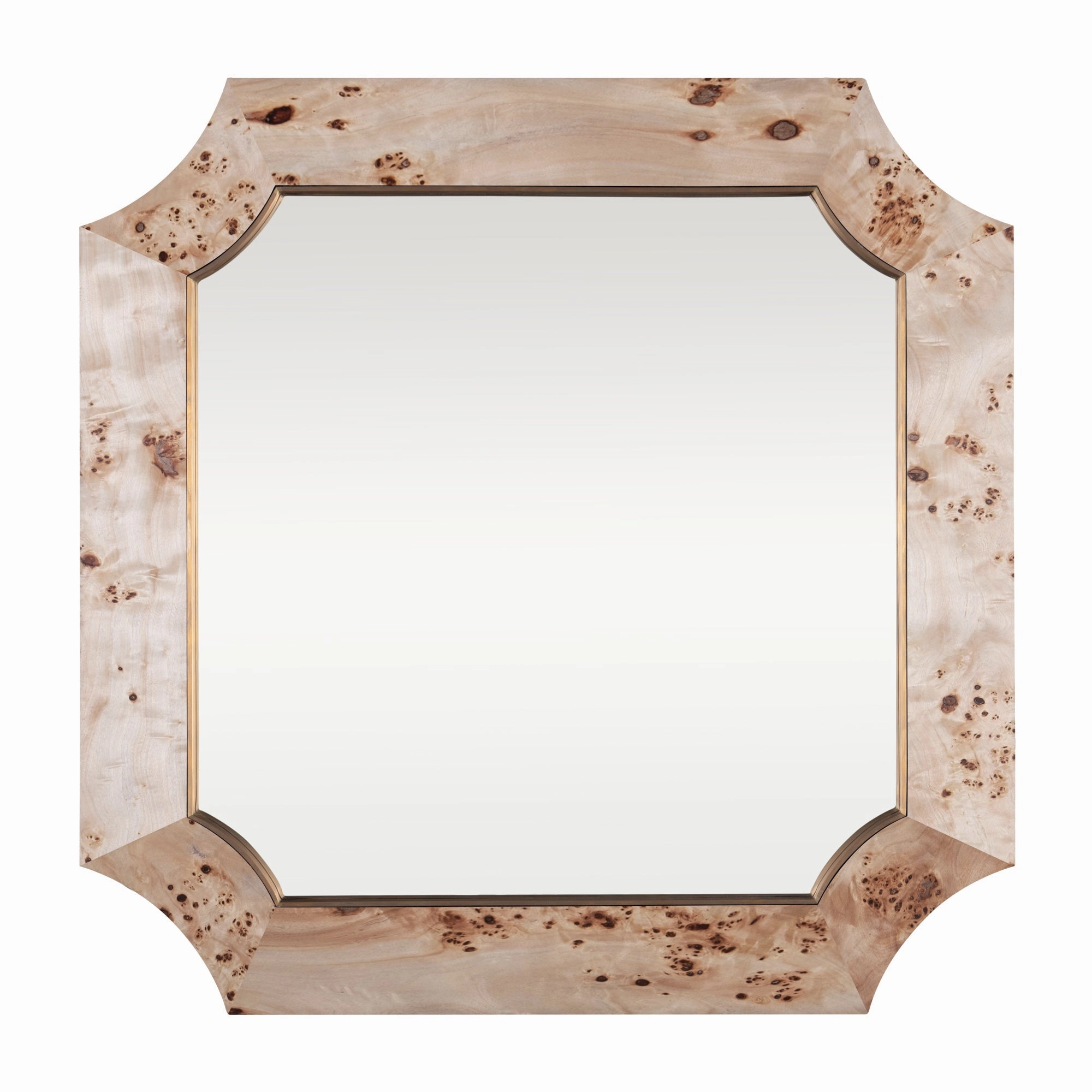 Farra 449MI36B 36x36 Wall Mirror - Poplar Burl/Weathered Brasswall mounted decorative mirror,full length dressing mirror