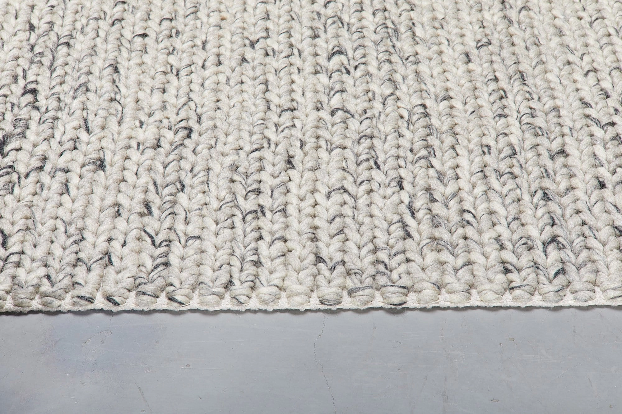 Farrah Marble Grey Braided Wool Rug