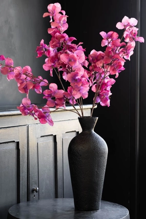 Faux Fuchsia Pink Blossom Flower Stemdecorative vase ,Modern Ceramic Vase for Home Decoration 