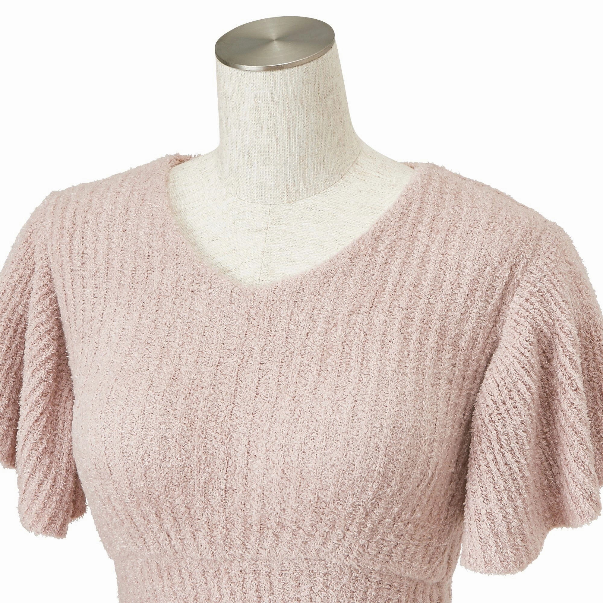 Feather Knit Tee One Piece  Pink
