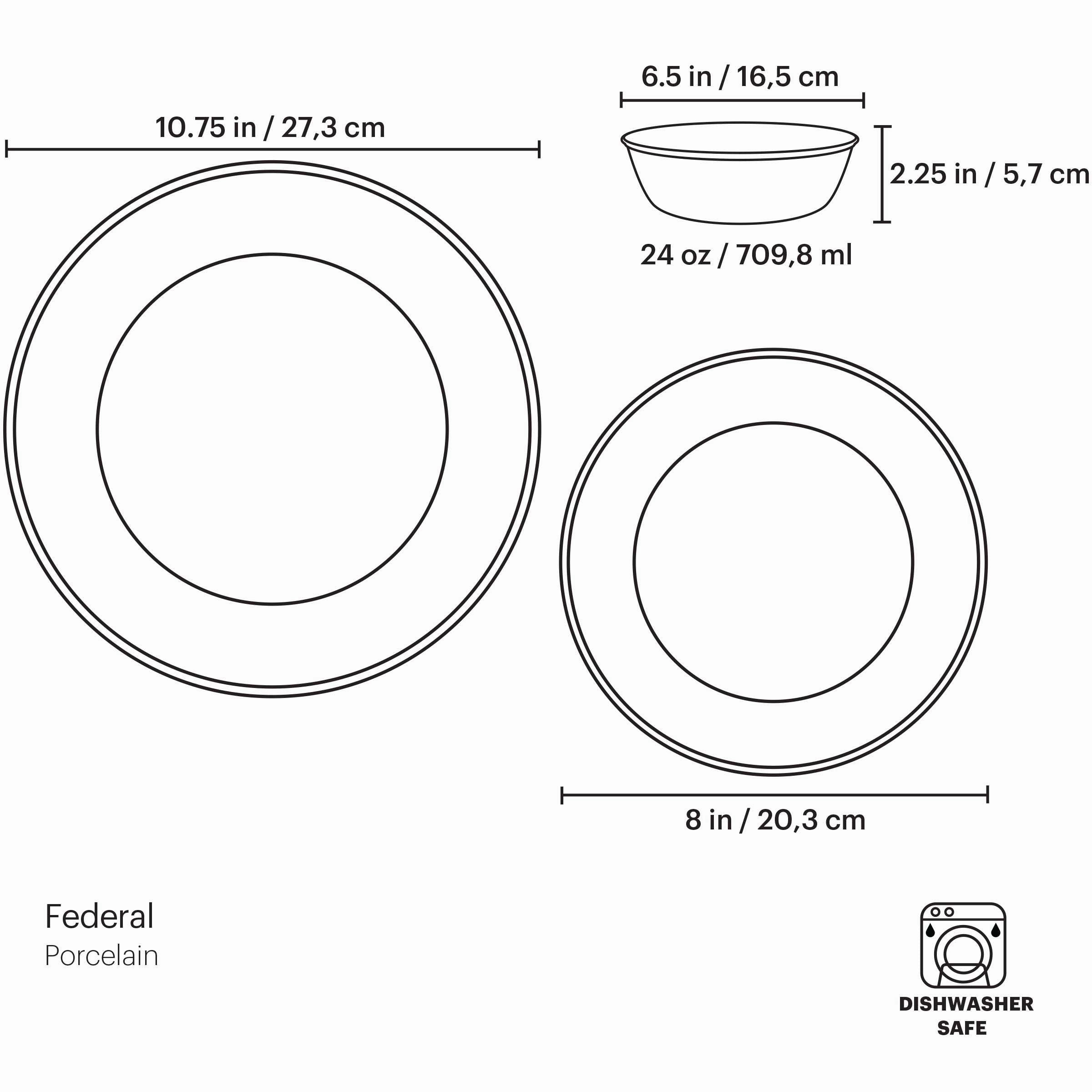 Federal Gold 3-Piece Place Setting