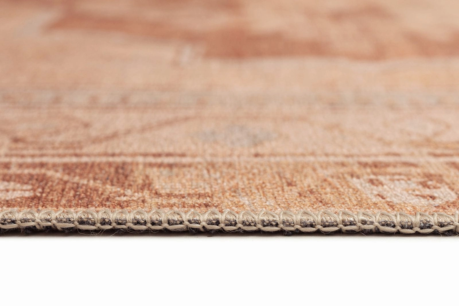 Feliza Cream and Rust Medallion Washable Rug