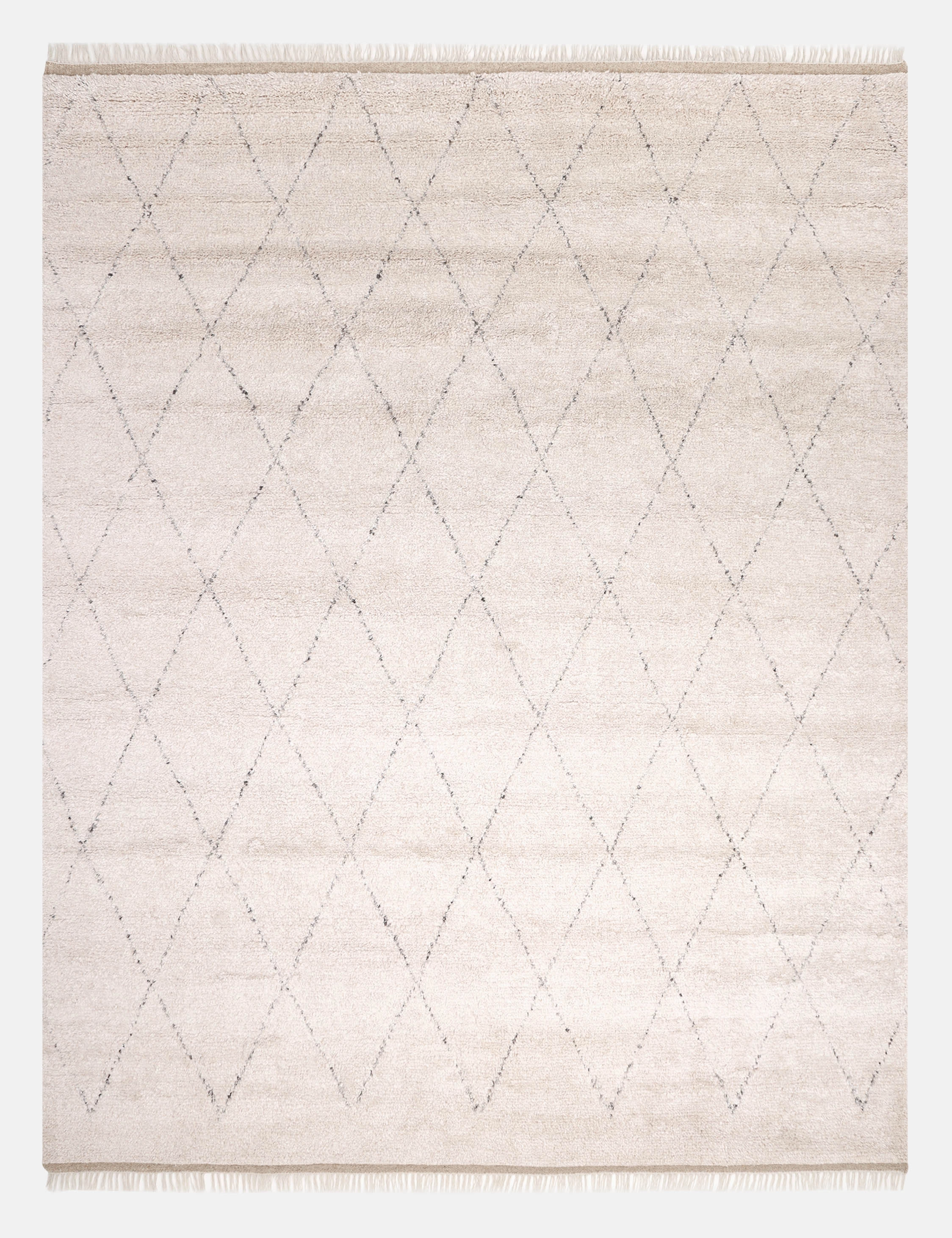 Ferra Hand-Knotted Wool-Blend Moroccan Style Shag Rugmodern color block patchwork rug