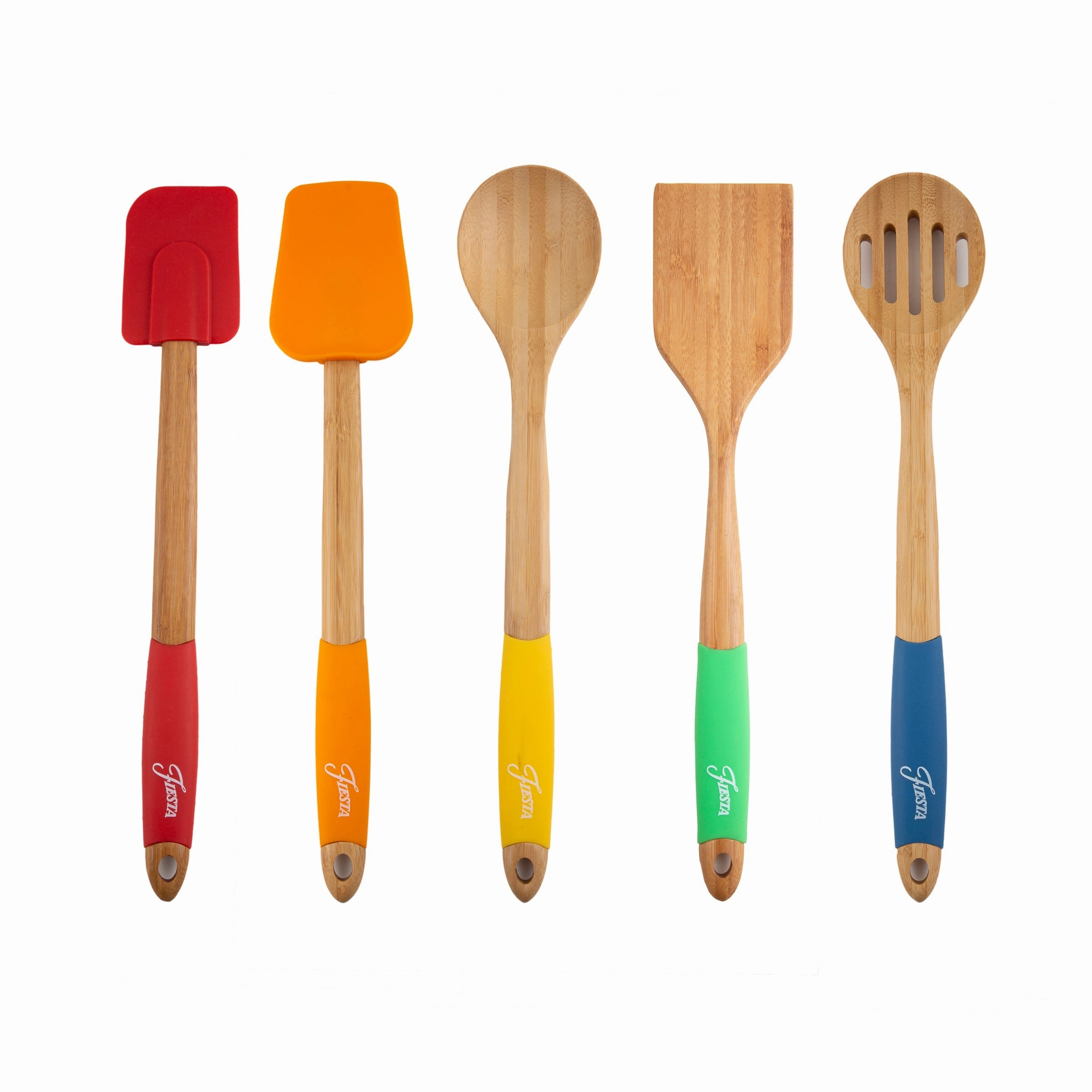 Fiesta Bamboo 5-Piece Silicone Utensil Setmodern kitchen decor ,kitchen dinner set ,dinnerware 