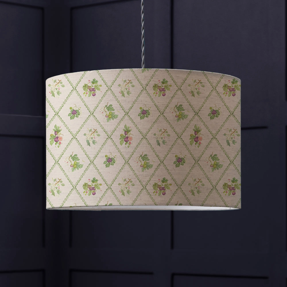 Fig Trellis Eva Lamp Shade Creamreplacement lampshade,White Linen Drum Lampshade for Table or Floor Lamp