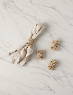 Fique Fringe Napkin Rings (Set of 4) by Tallo de Olivohome decor ,wall decor 