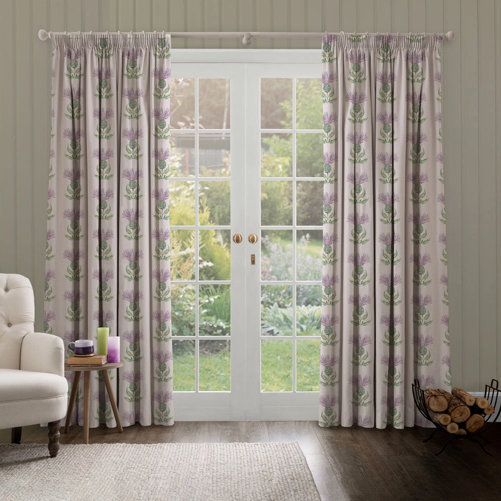 Firth Printed Made to Measure Curtains Granite Cream