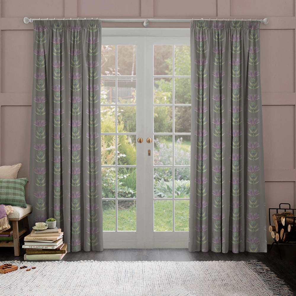 Firth Printed Made to Measure Curtains Granite