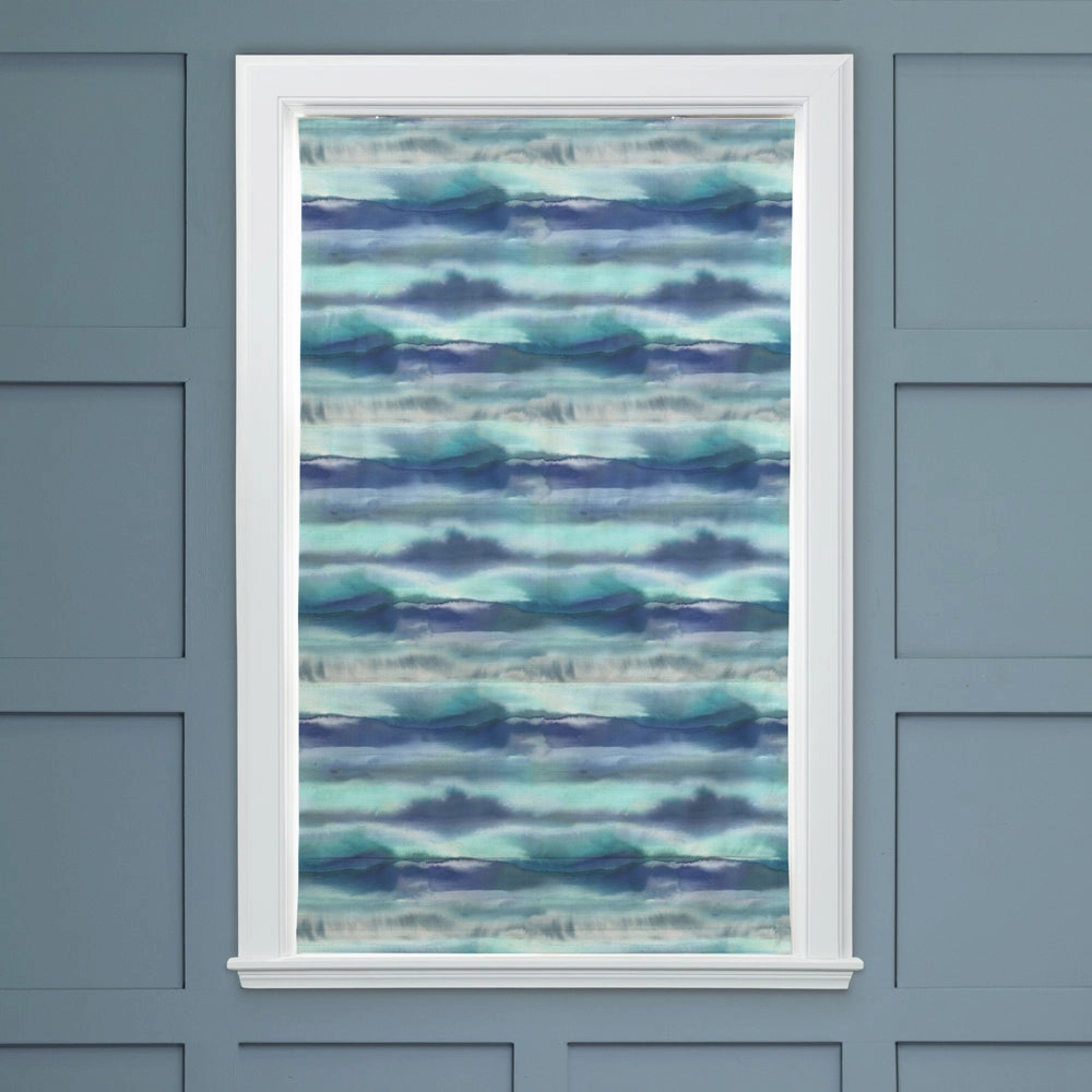 Fjord Printed Cotton Made to Measure Roman Blinds Cobalt