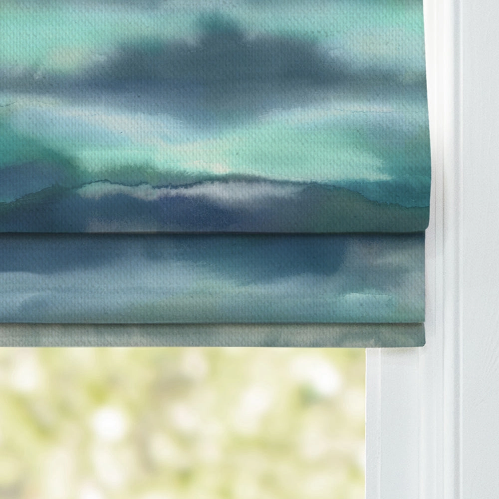Fjord Printed Cotton Made to Measure Roman Blinds Cobalt