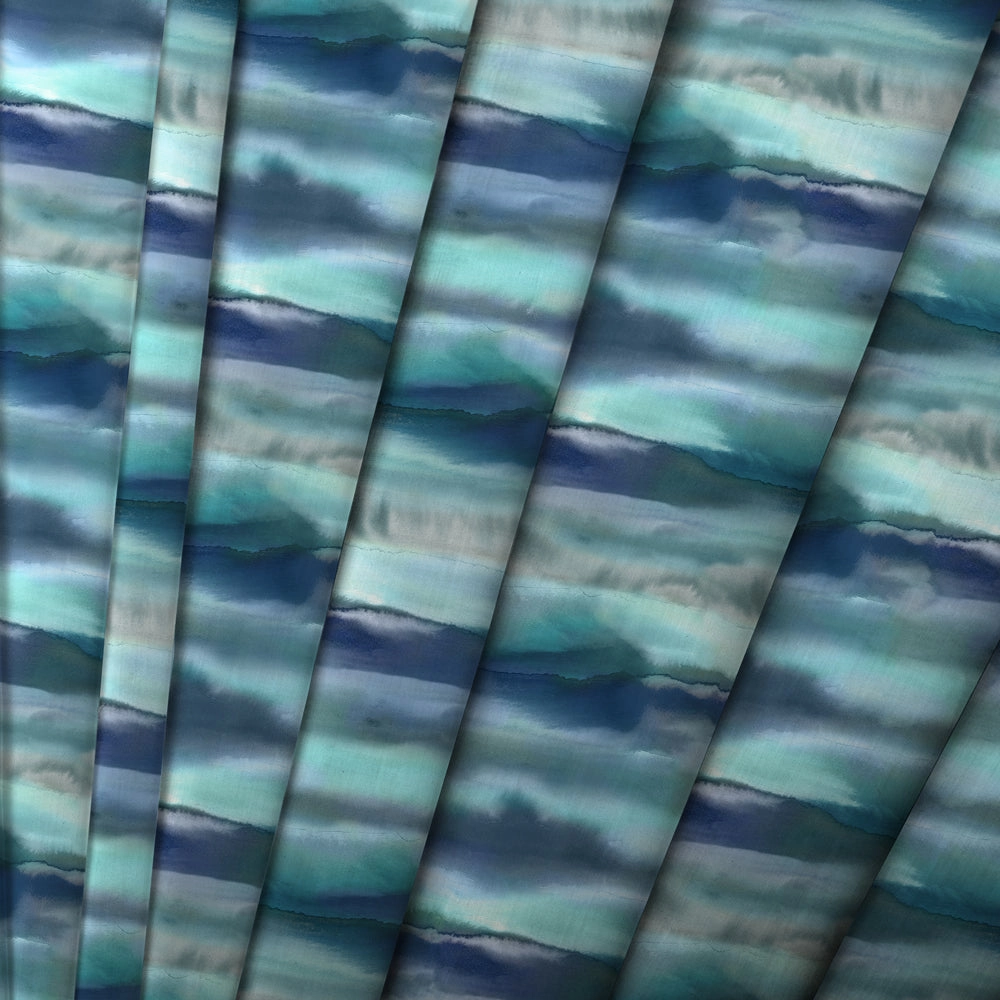 Fjord Printed Cotton Made to Measure Roman Blinds Cobalt