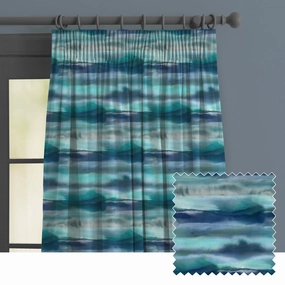 Fjord Printed Made to Measure Curtains Cobaltbedding sets ,throw blankets 