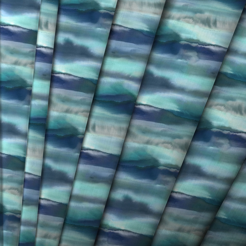 Fjord Printed Made to Measure Curtains Cobalt