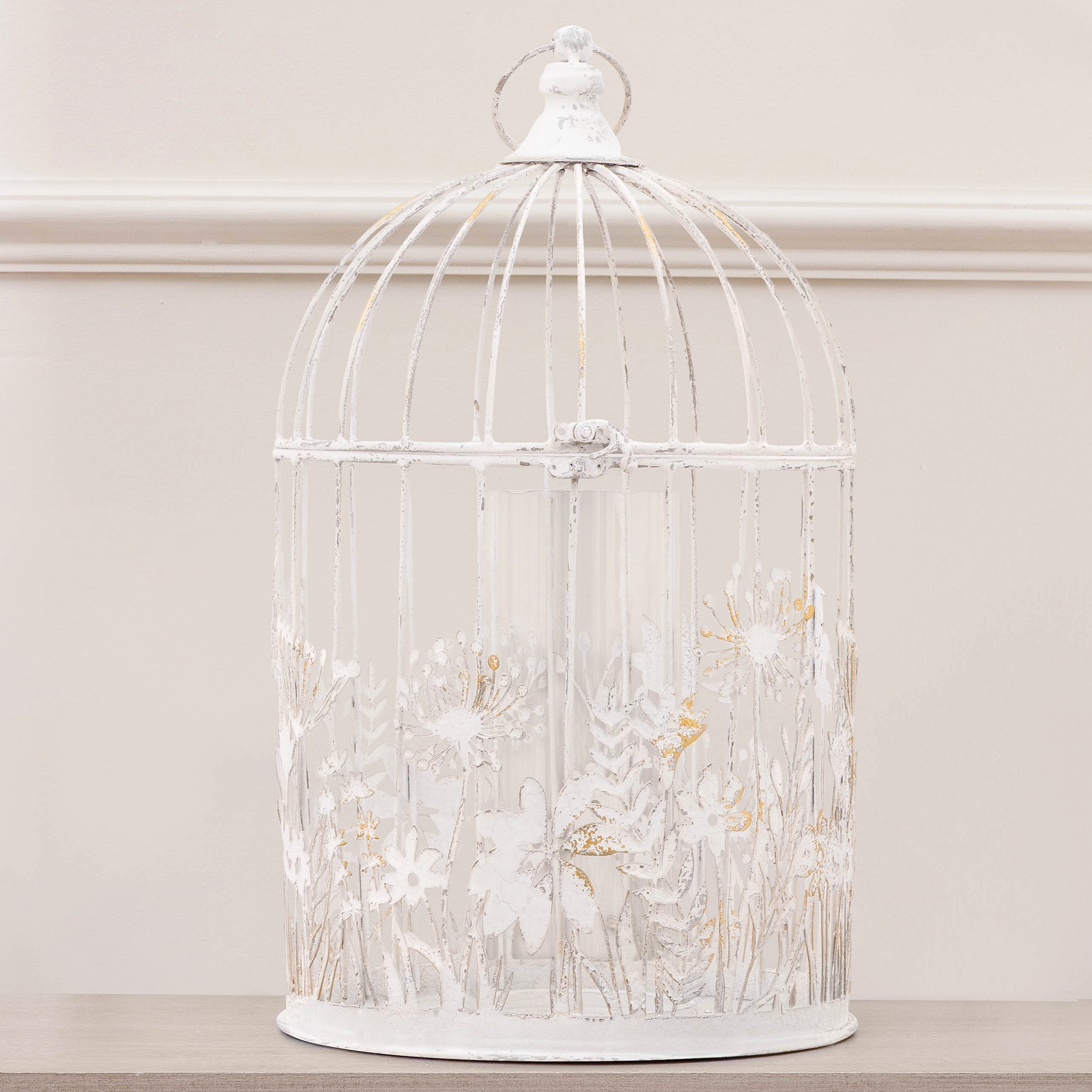 Fleur Et Faune Metal Floral Lantern Whitemodern home decor ,home decor for bedroom 