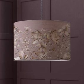 Floella Eva Printed Lamp Shade Violareplacement lampshade,White Linen Drum Lampshade for Table or Floor Lamp