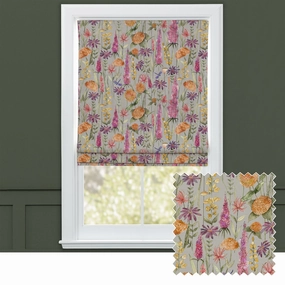 Florabunda Printed Cotton Made to Measure Roman Blinds Russet/Beigebedding sets ,throw blankets 