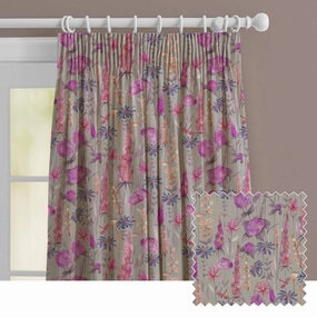 Florabunda Printed Made to Measure Curtains Fuchsiabedding sets ,throw blankets 